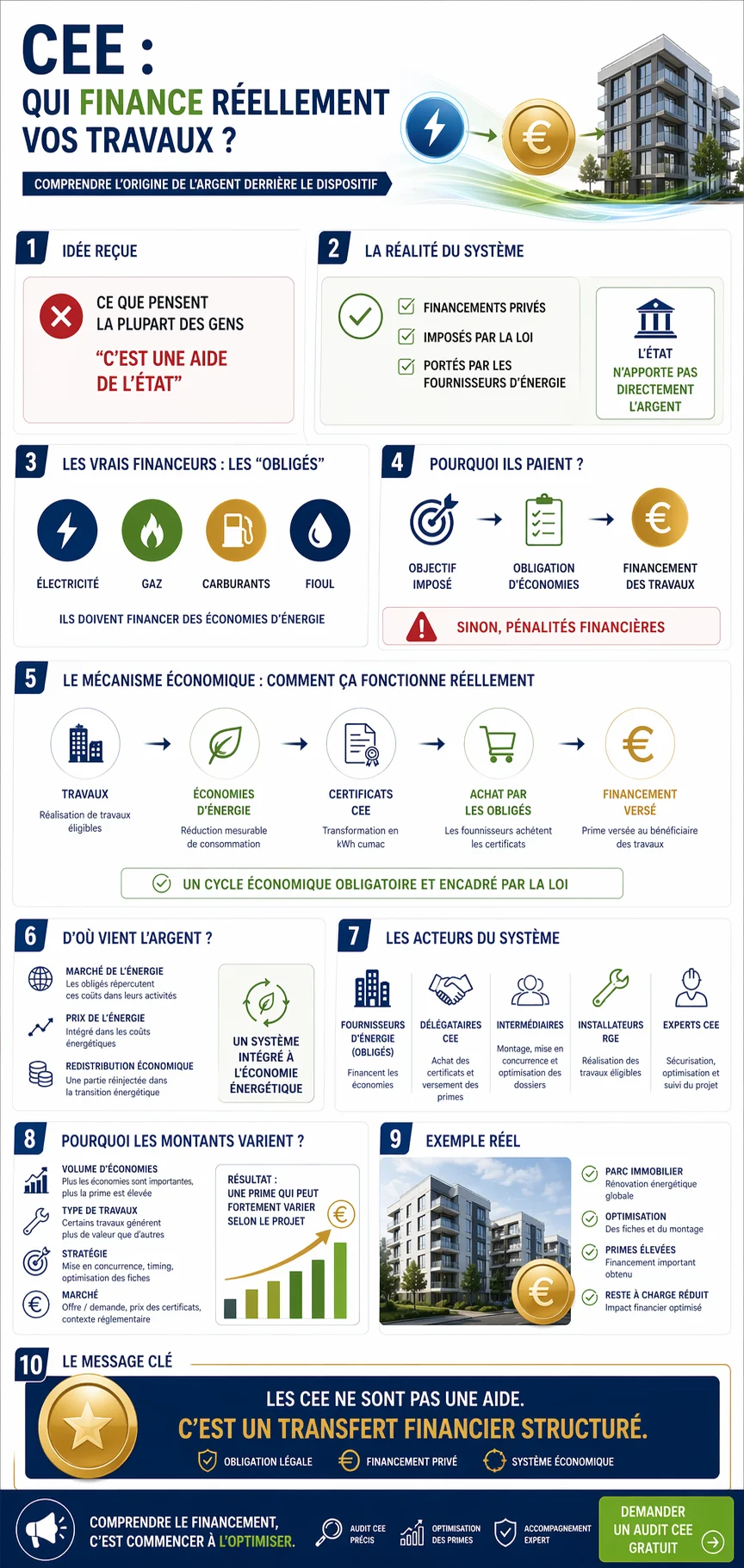 Infographie — Qui finance les CEE ? Les acteurs du dispositif Certificats d'Économies d'Énergie